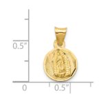 14K with Rose and White Rhodium Polished Diamond-cut Solid Our Lady Of Guadalupe Round Pendant - Image 3