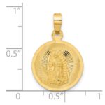 14K Polished Diamond-cut Solid Our Lady Of Guadalupe Round Pendant - Image 4