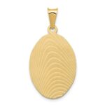 14K with Rose and White Rhodium Diamond-cut Solid Our Lady Of Guadalupe Oval Pendant - Image 4