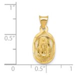 14K Polished Diamond-cut Semi-solid Our Lady Of Guadalupe Oval Pendant - Image 4