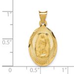 14k Polished and Satin Solid Our Lady of Guadalupe Oval Pendant - Image 4