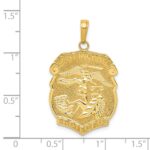 14K Polished Solid Large Saint Michael Protect Us Medal Badge Pendant - Image 3