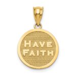 14k Polished Reversible HAVE FAITH/Footprints Pendant - Image 3