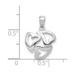 14k White Gold Polished Cut-out 3-Heart Pendant - Image 4