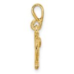 14k Gold Polished Bow and Arrow Pendant - Image 2