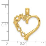 14k Polished MOM in Heart with Infinity Symbol Pendant - Image 4