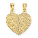 14k Satin and Polished DAUGHTER-MOM 2-Piece Break-Apart Heart Pendant - Image 3