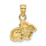 14k Polished Rabbit Pendant - Image 3