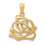14k Polished Open Rose Pendant