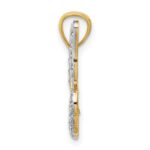 14k and White Rhodium Diamond-cut Polished Cut-out Butterfly Pendant - Image 2