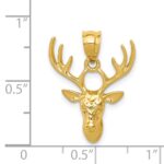 14k Polished Deer Head Pendant - Image 3