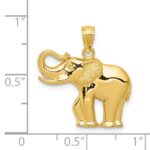 14k Polished and Satin Elephant Pendant - Image 4