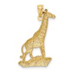 14k and White Rhodium Diamond-cut Polished Giraffe Pendant - Image 3