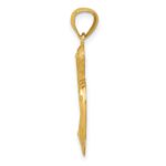 14K Diamond-cut Satin and Polished Dolphins Heart Pendant - Image 2