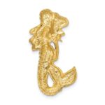 14k Polished and Satin Diamond-cut Mermaid Omega Slide - Image 3