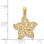 14k Polished Filigree Starfish Pendant - Image 4
