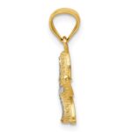 14k with White Rhodium Diamond-cut Starfish Pendant - Image 2