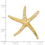 14k Large Textured Diamond-cut Starfish Omega Slide - Image 4