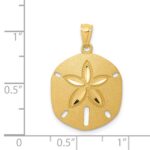 14k Satin Diamond-cut Sand Dollar Pendant - Image 4