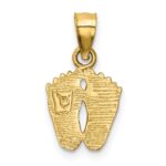 14k Satin Diamond-cut Footprints Pendant - Image 4