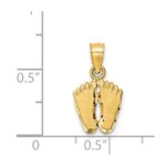 14k Satin Diamond-cut Footprints Pendant - Image 3