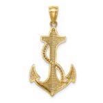 14k Polished Anchor with Rope Pendant - Image 3