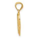 14k and White Rhodium Polished American Flag USA in Heart Pendant - Image 2