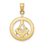 14k Polished and Diamond-cut Masonic Symbol Pendant - Image 3
