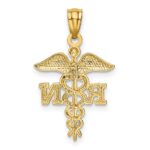14k Diamond-cut Polished RN Registered Nurse Pendant - Image 3