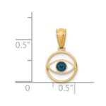 14k Polished Enameled Eye Pendant - Image 3