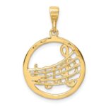 14k Polished Musical Notes and Treble Clef Pendant - Image 3