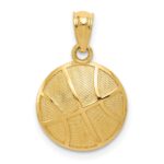 14K Satin and Polished Basketball Pendant
