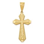 14k Diamond-cut Nugget Center Cross Pendant