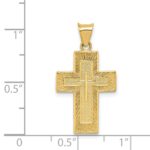 14k Textured Reversible Lord's Prayer in Spanish Cross Pendant - Image 4