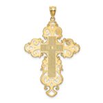 14k Polished Large Fancy Filigree Cross Pendant - Image 3