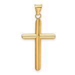 14k Polished Tube Cross Pendant - Image 3
