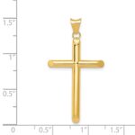 14k Polished Tube Cross Pendant - Image 4