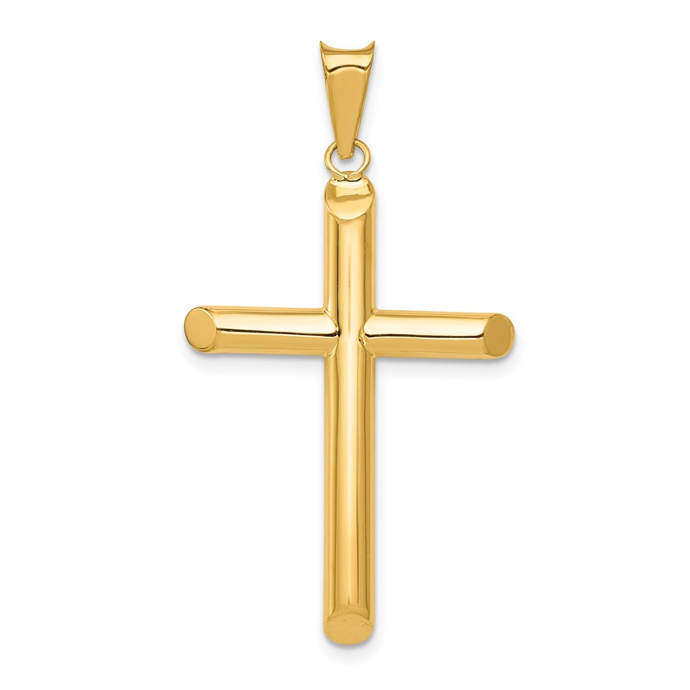 K6180.jpg 14k Polished Tube Cross Pendant - Image 1