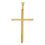 14k Extra Large Polished Tube Cross Pendant - Image 3