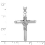 14K White Gold with Center Wrap Tube Cross Pendant - Image 4