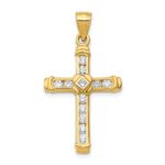14k CZ Cross Pendant
