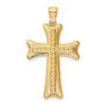 14k Diamond-cut Cross Pendant - Image 3