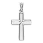 14k White Gold Stamping Cross Pendant - Image 3