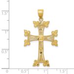 14k Diamond-cut Fancy Cross Pendant - Image 3
