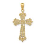 14k Diamond-cut Polished Filigree Cross Pendant - Image 4
