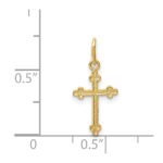 14k Polished Small Budded Cross Charm - Image 3