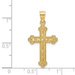 14K Satin and Polished FAITH Cross Pendant - Image 3