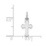 14k White Gold Mini Polished Cross Charm - Image 3