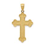 14K Satin and Polished Budded Cross Pendant - Image 4