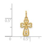 14k Diamond-cut Polished Small Cross Pendant - Image 3